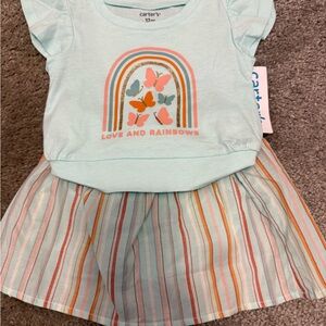 Carter's Aqua Rainbow Dress with Stripes